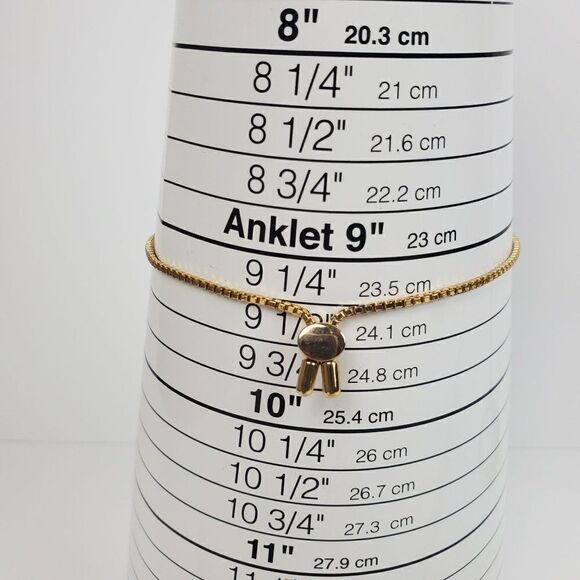 PAJ BR Genuine Diamond Chip Elephant Gold Tone Box Chain Adjustable Bracelet - Picture 12 of 13